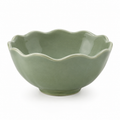 Front view of naldony ceramic decorative bowl with scalloped edge.