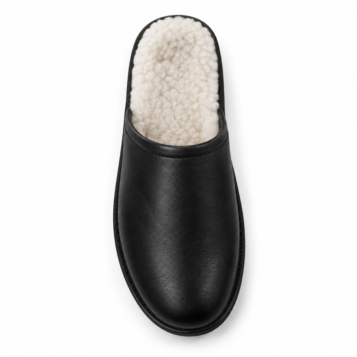 Close-up of the durable sole on Naldony black men's slipper.