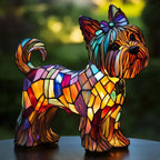 Tiffany Style Dog Table Lamp | Stained Glass French Bulldog Design