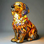 Tiffany Style Dog Table Lamp | Stained Glass French Bulldog Design