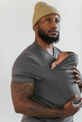 Skin to skin baby carrier top with kangaroo pocket for mum and dad