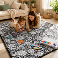 Kids DIY colouring blanket, soft plush fabric, washable & reusable