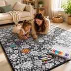Kids DIY colouring blanket, soft plush fabric, washable & reusable