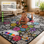Kids DIY colouring blanket, soft plush fabric, washable & reusable