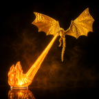 Flying Dragon Flame Decoration, illuminated fire effect, fantasy rooms