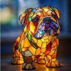 LED dog breed table lamp, 17 cm (6.7 in), USB powered, warm white light