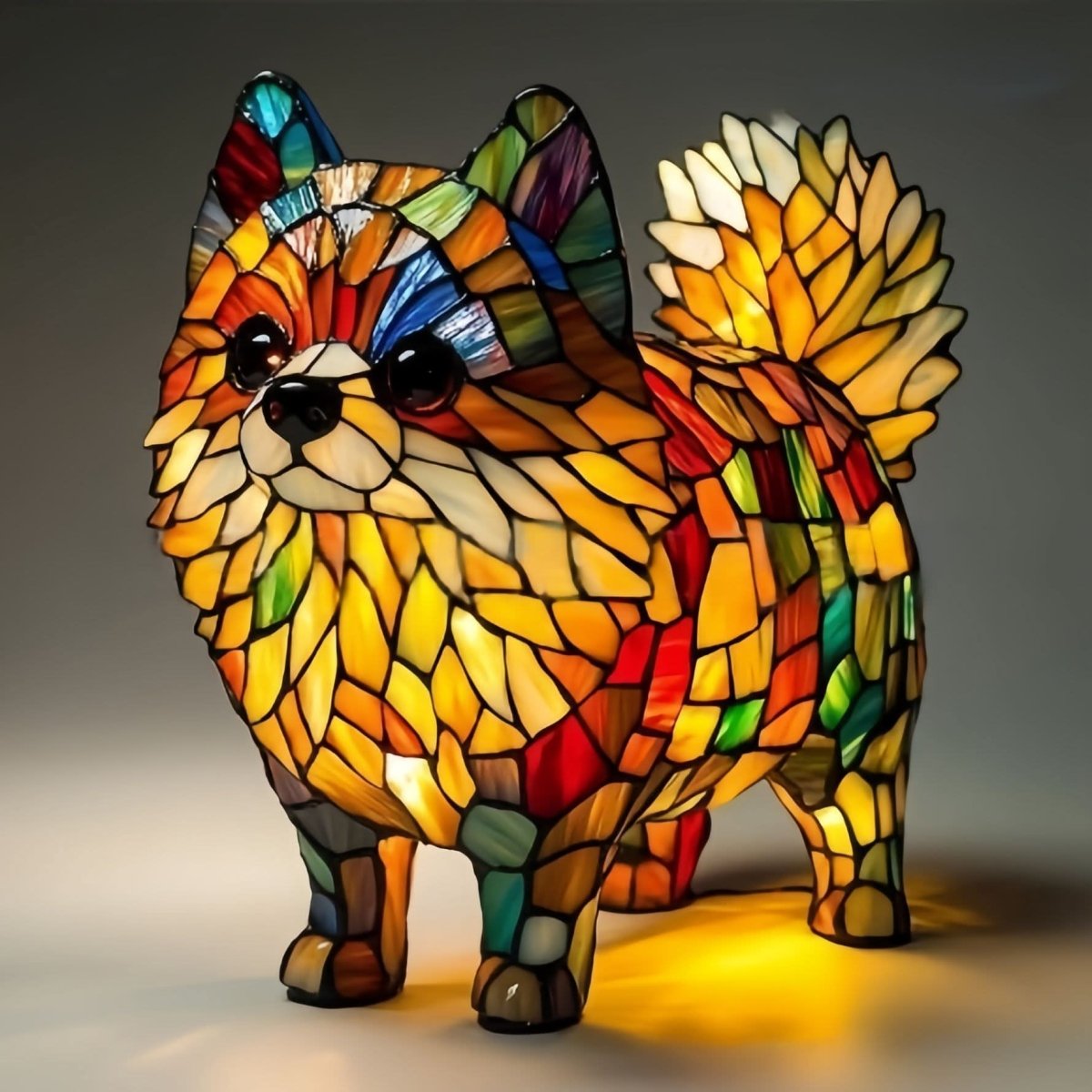 LED dog breed table lamp, 17 cm (6.7 in), USB powered, warm white light