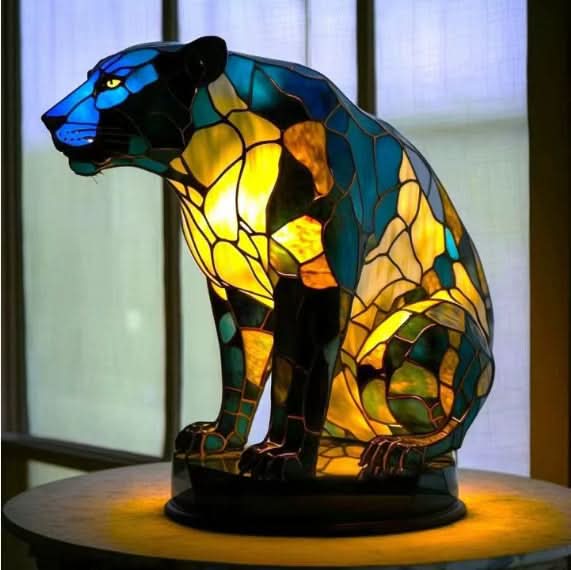 LED dog breed table lamp, 17 cm (6.7 in), USB powered, warm white light