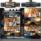 4-camera dash cam system, 1920P front recording, night vision, Wi‑Fi