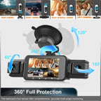 4-camera dash cam system, 1920P front recording, night vision, Wi‑Fi