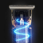 Cordless beard trimmer and hair clipper with T-blade