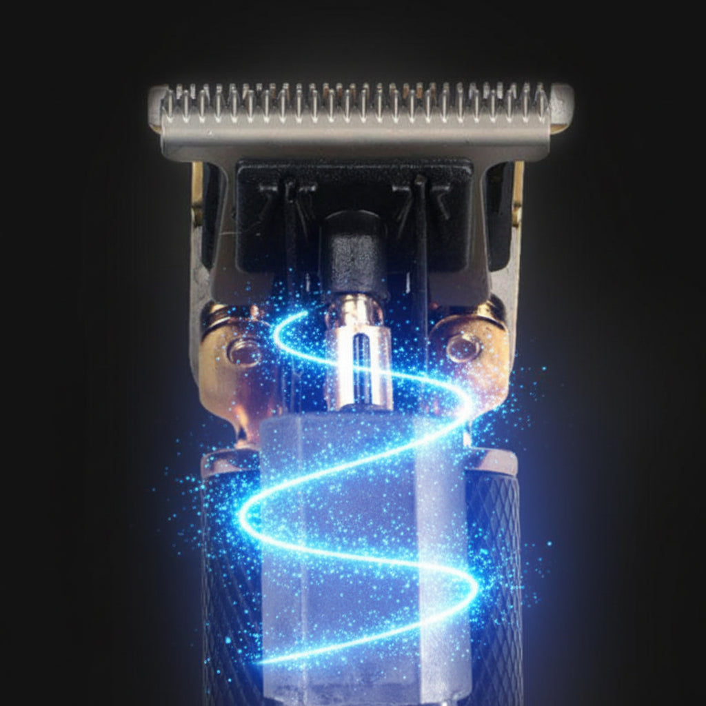 Cordless beard trimmer and hair clipper with T-blade