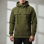 Men's half zip hoodie with chest pockets