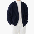 Men's zip cardigan in rib knit