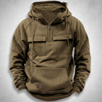 Men's half zip hoodie with chest pockets