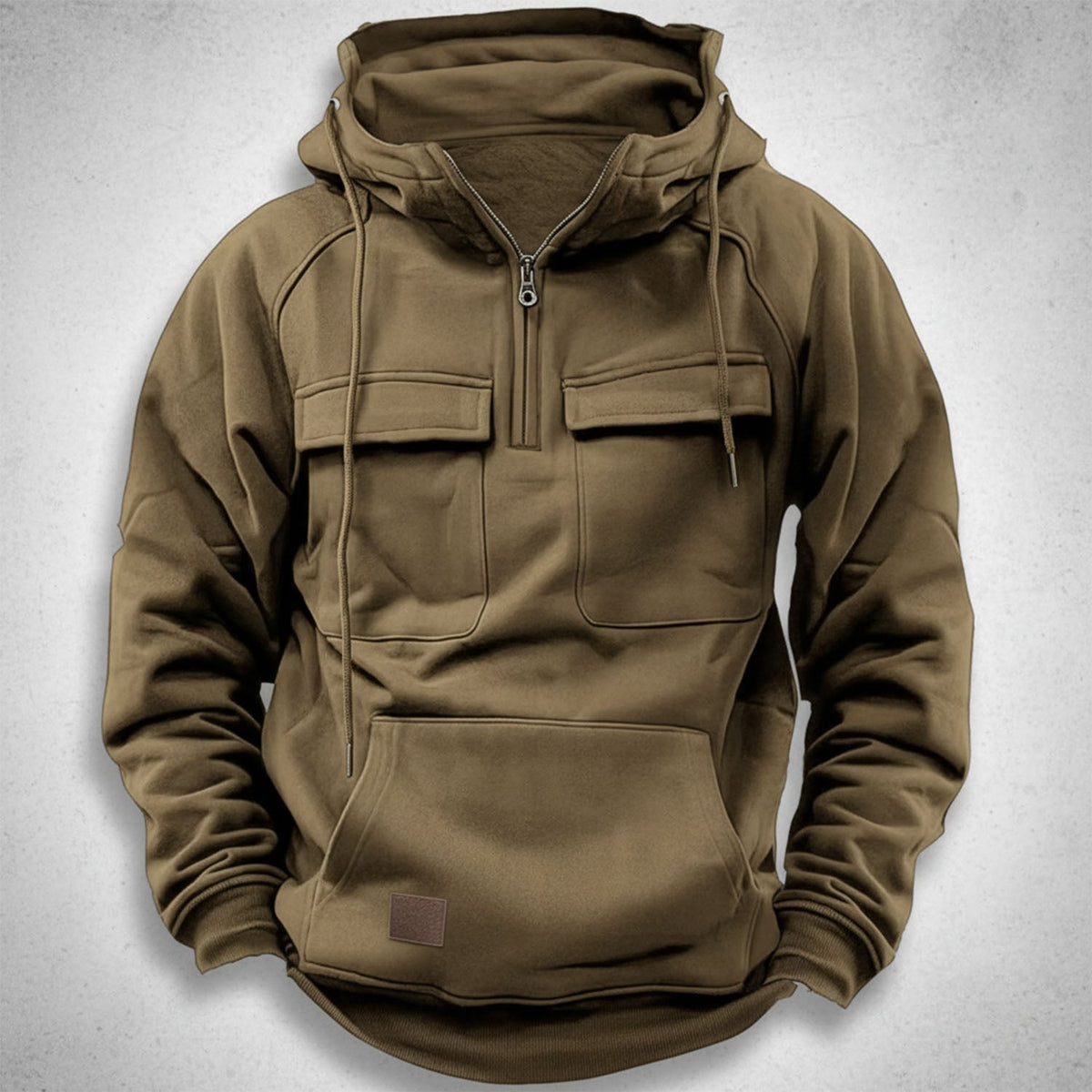 Men's half zip hoodie with chest pockets