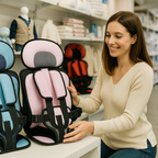 Portable fabric car seat with 5-point harness
