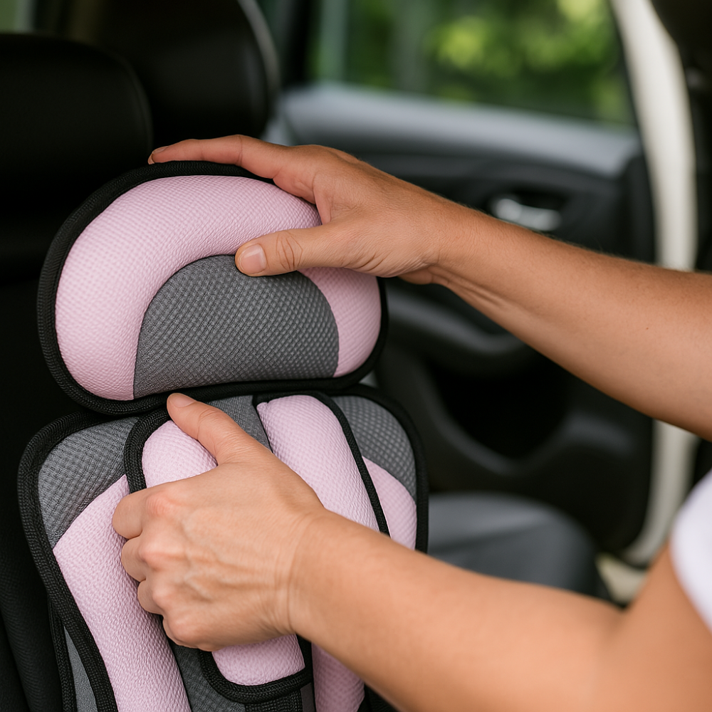 Portable fabric car seat with 5-point harness