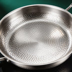 Hand-Hammered Titanium Pan with Two Handles 12"