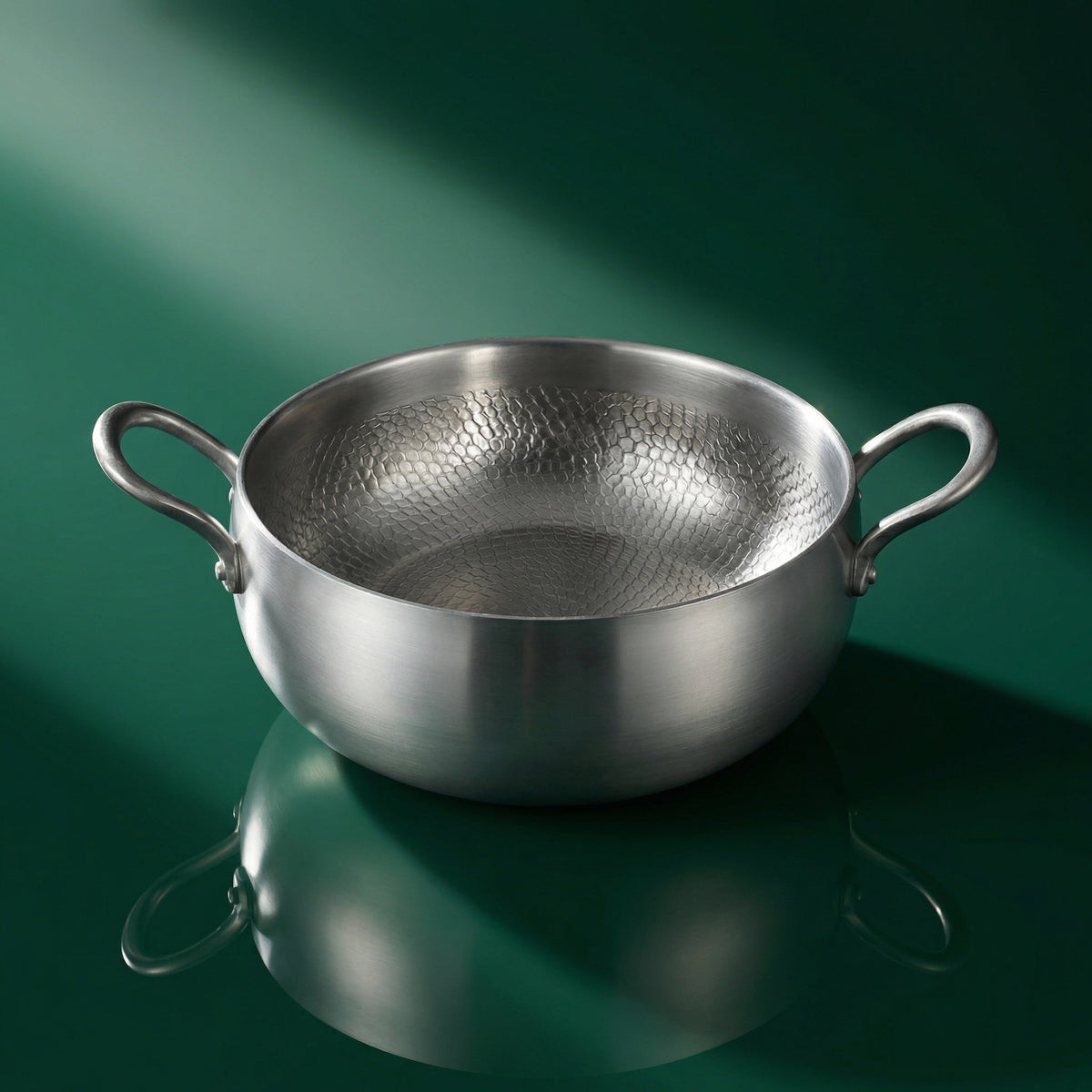 Hand-Hammered Deep Titanium Pot, pure titanium, 11 inch (28 cm)