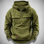 Men's half zip hoodie with chest pockets
