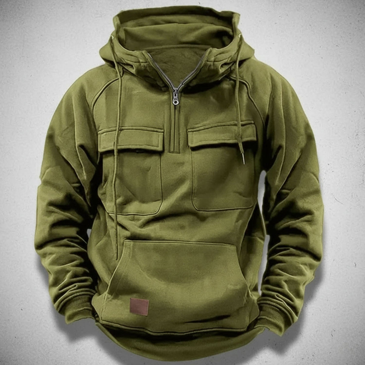 Men's half zip hoodie with chest pockets