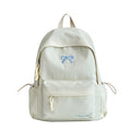 Bow-embossed casual school backpack, water-resistant, padded straps