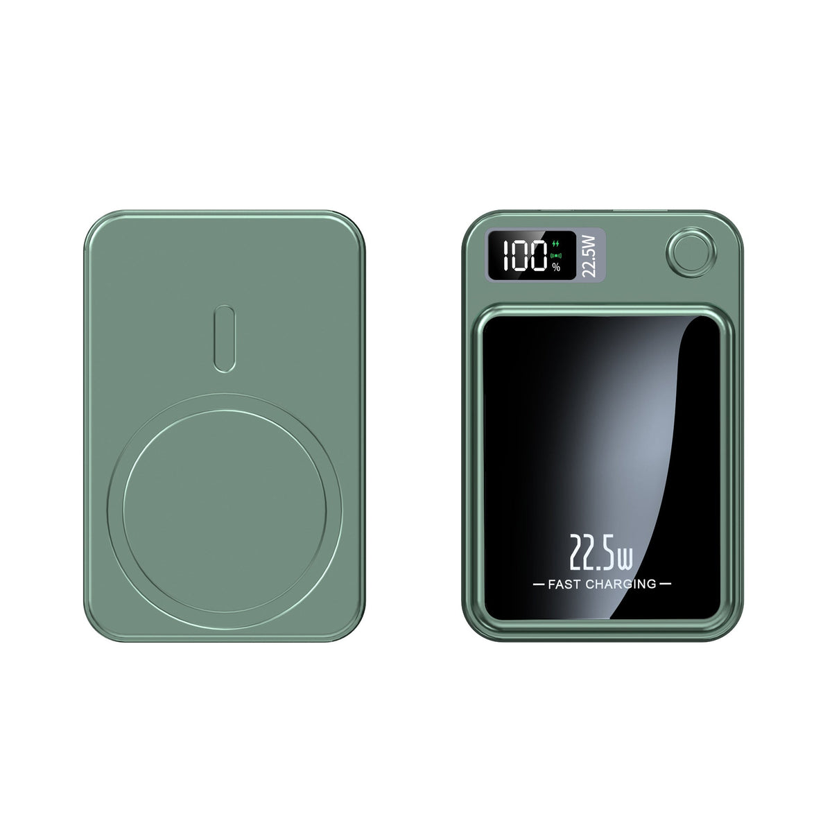 Magnetic wireless power bank with LED display