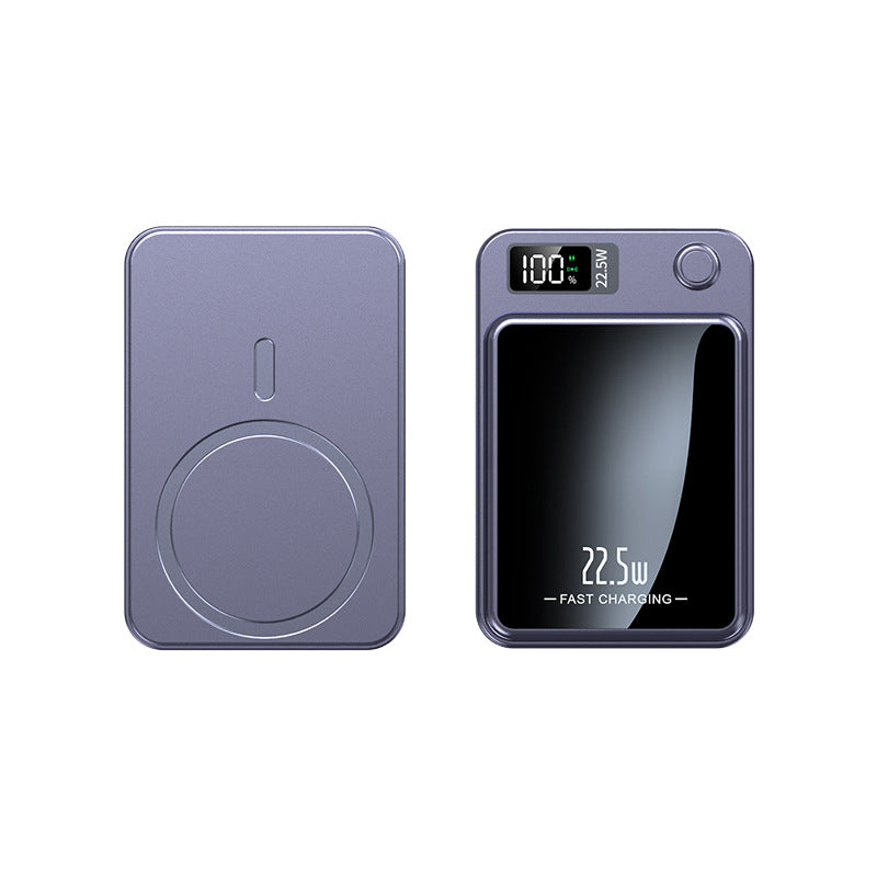 Magnetic wireless power bank with LED display