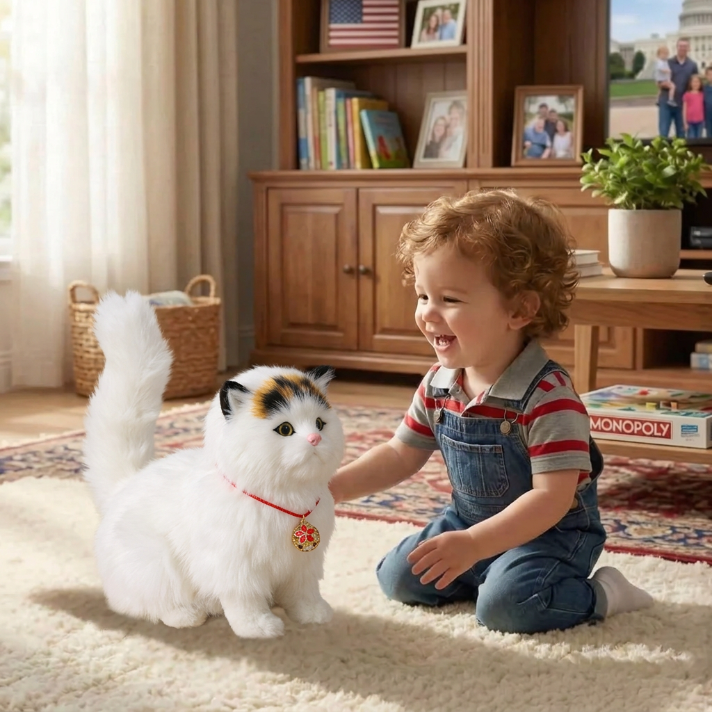 Realistic Interactive Tabby Robot Kitten, Walking and Meowing Robot Cat