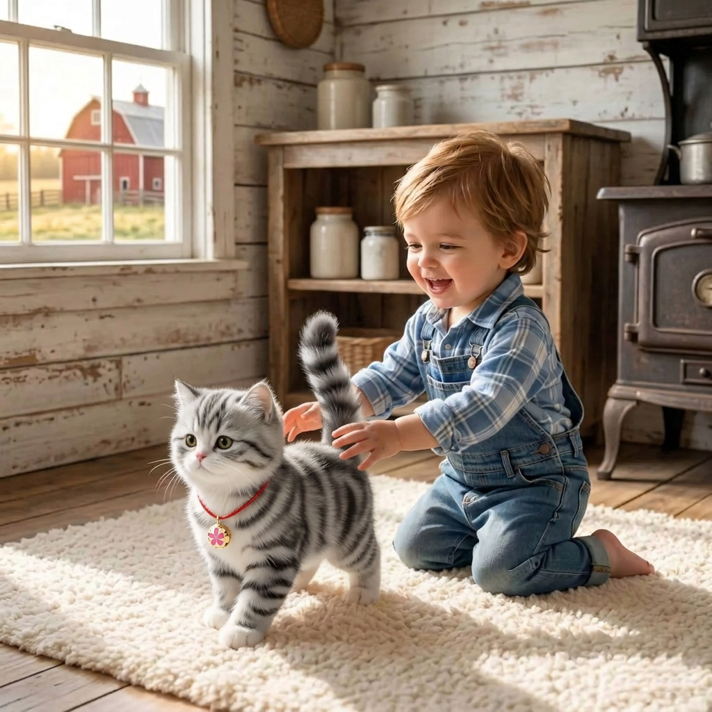Realistic Interactive Tabby Robot Kitten, Walking and Meowing Robot Cat