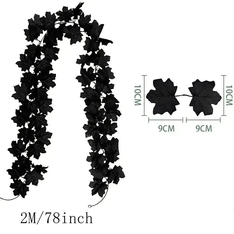 2 metre autumn leaf garland with artificial maple leaves