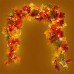 2 metre autumn leaf garland with artificial maple leaves
