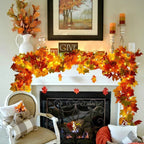 2 metre autumn leaf garland with artificial maple leaves