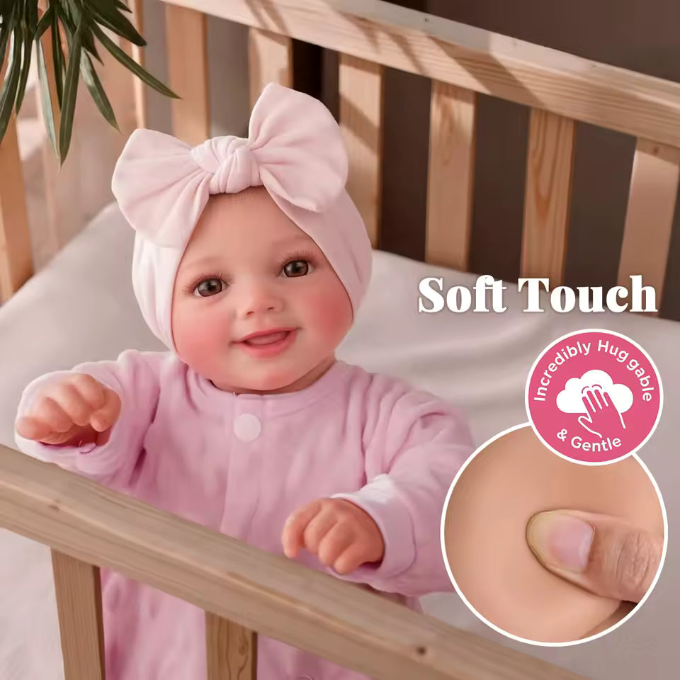 Reborn Baby Doll, 17-Inch – Realistic Soft Vinyl, Poseable, Smiling Newborn with Accessories