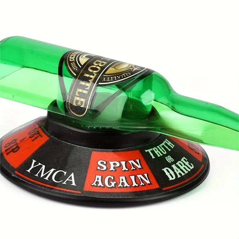 Spin the bottle game with spinning base and challenges