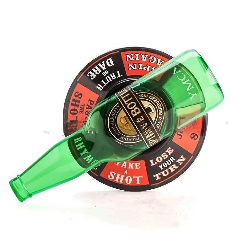 Spin the bottle game with spinning base and challenges
