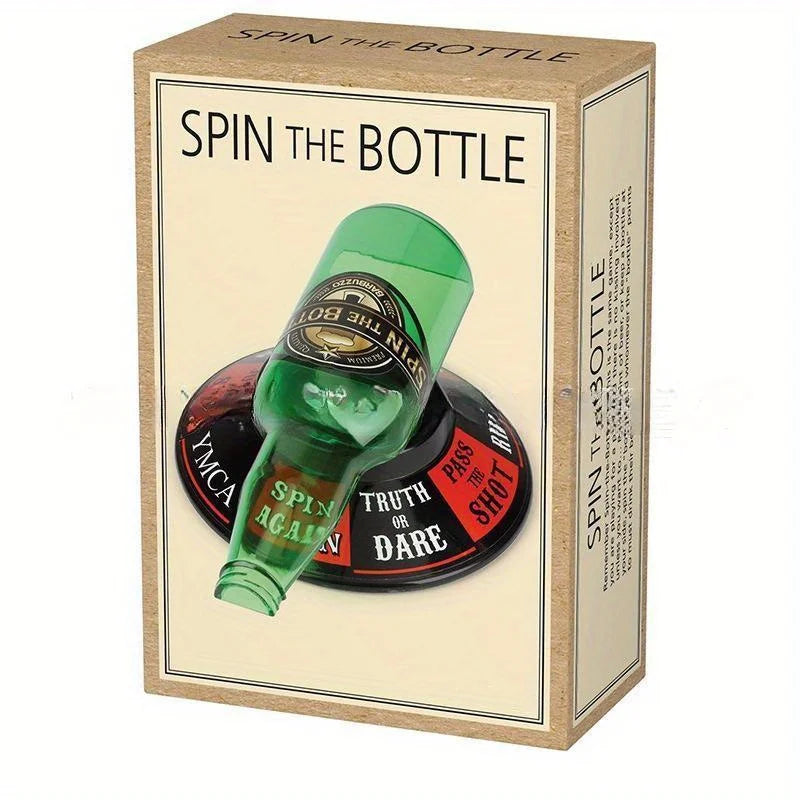Spin the bottle game with spinning base and challenges