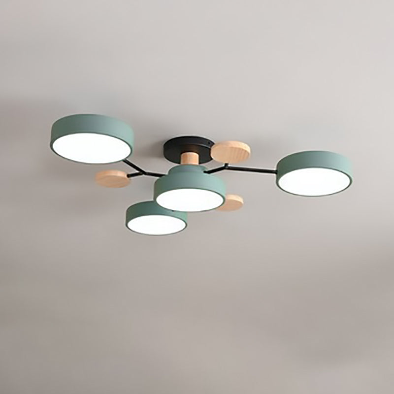 Modern LED ceiling light in Scandinavian style with molecule arms