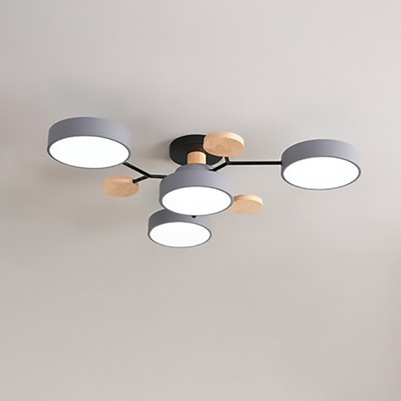 Modern LED ceiling light in Scandinavian style with molecule arms