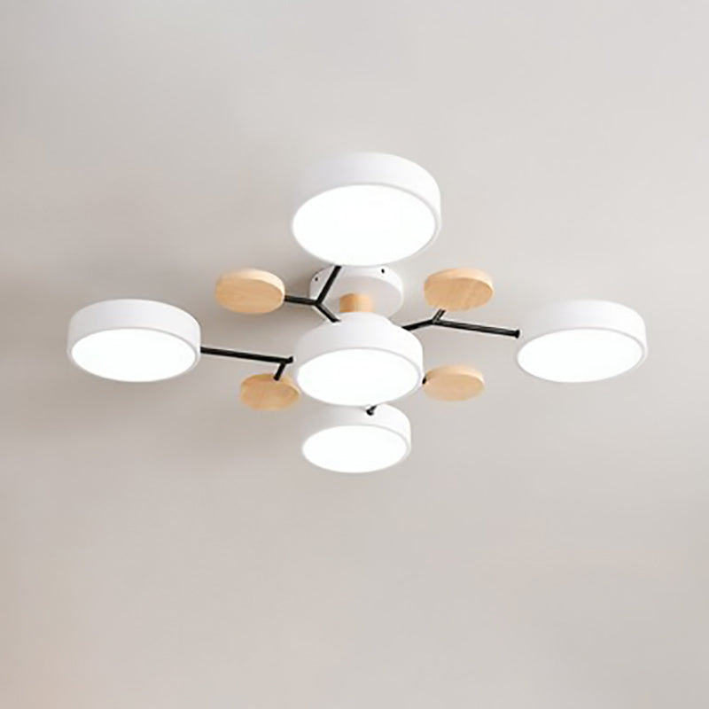 Modern LED ceiling light in Scandinavian style with molecule arms