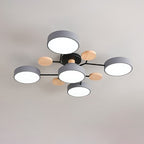 Modern LED ceiling light in Scandinavian style with molecule arms