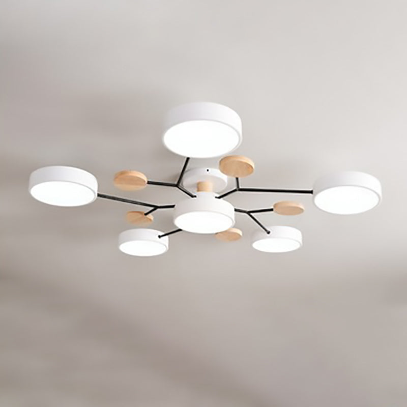 Modern LED ceiling light in Scandinavian style with molecule arms