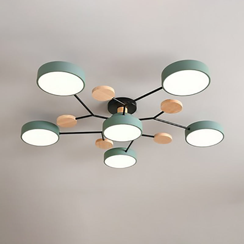 Modern LED ceiling light in Scandinavian style with molecule arms