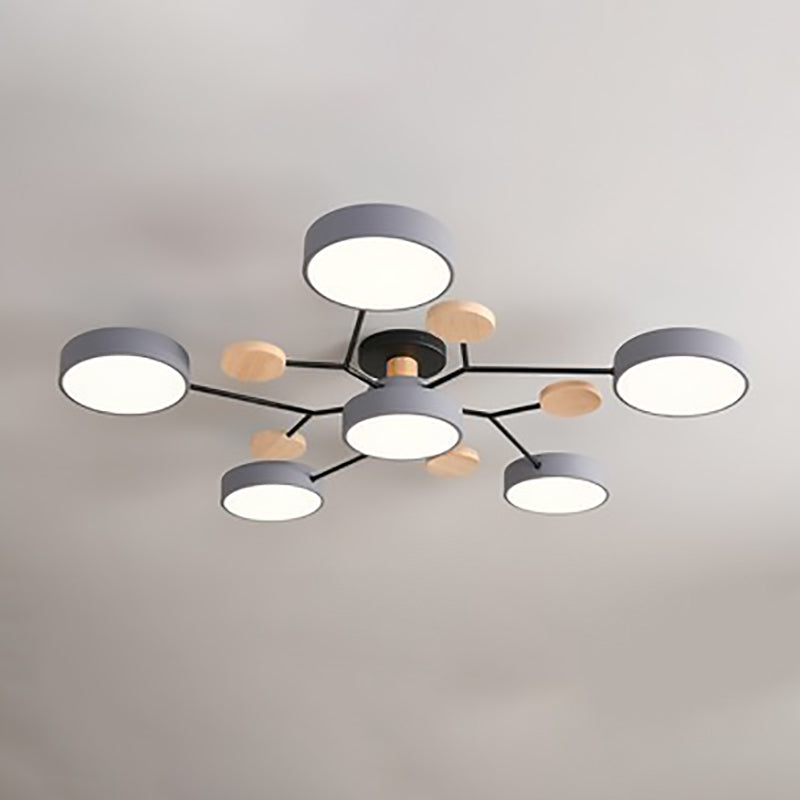 Modern LED ceiling light in Scandinavian style with molecule arms