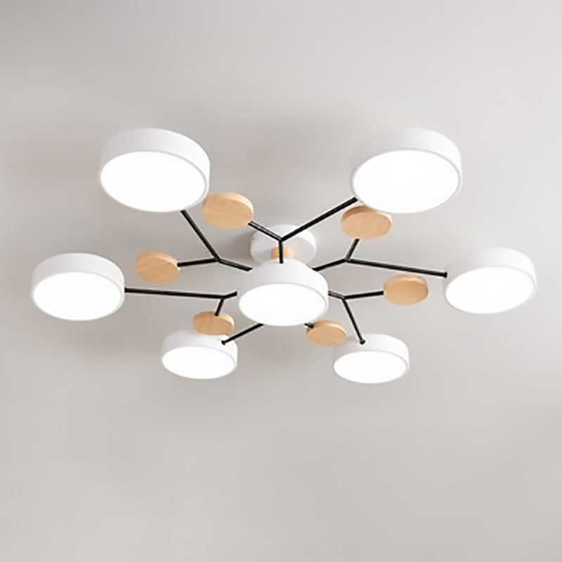 Modern LED ceiling light in Scandinavian style with molecule arms
