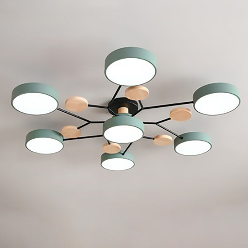 Modern LED ceiling light in Scandinavian style with molecule arms