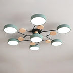 Modern LED ceiling light in Scandinavian style with molecule arms