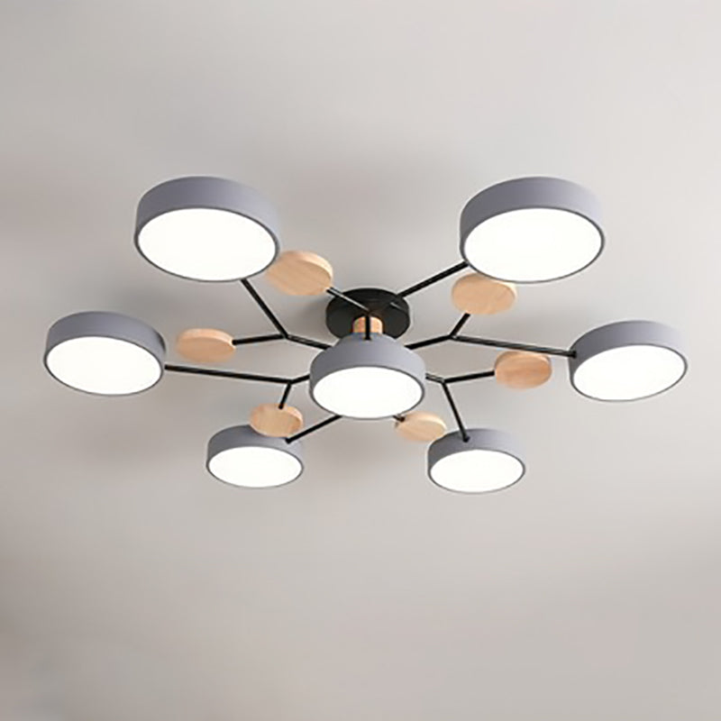 Modern LED ceiling light in Scandinavian style with molecule arms