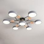 Modern LED ceiling light in Scandinavian style with molecule arms
